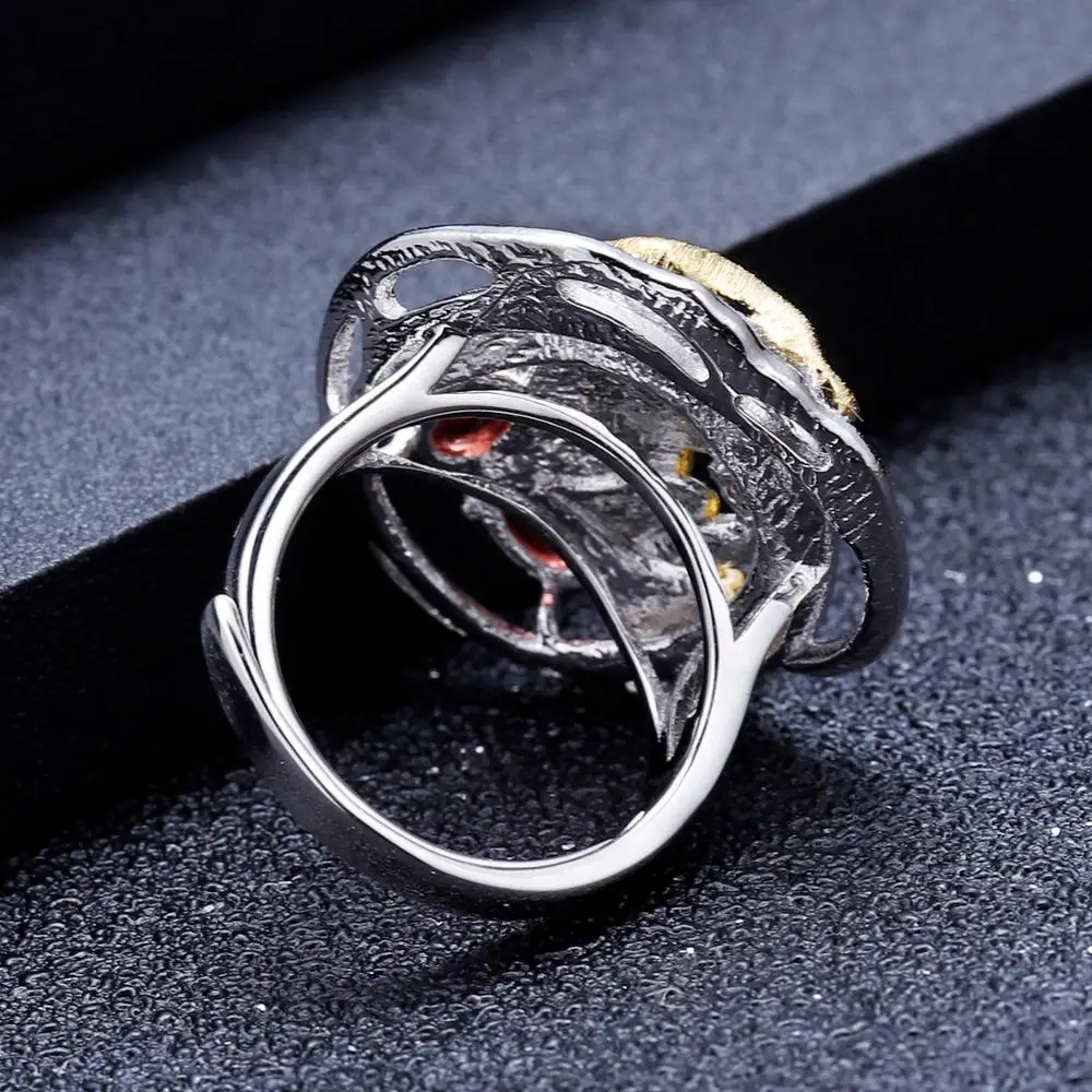 GEM'S балетное красочное натуральное Перидот кольцо с аметистом 925 пробы серебряные листья монстеры кольцо ручной работы для женщин хорошее ювелирное изделие