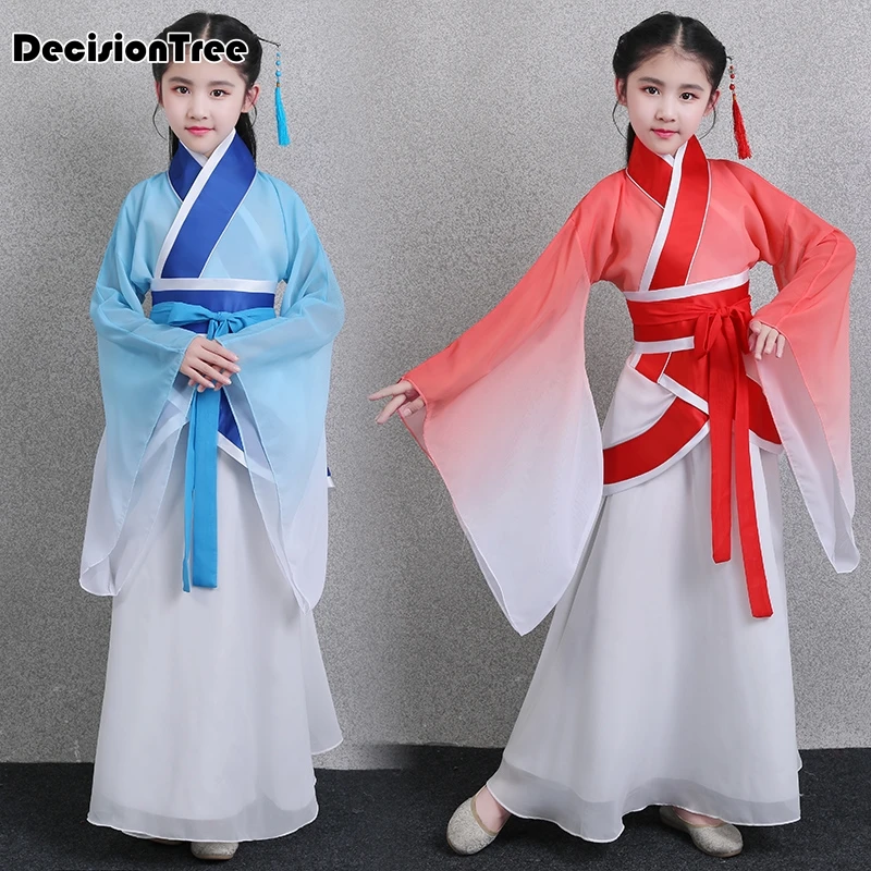 

2019 new child traditional chinese clothing for girls hanfu chinese dress minority dance kids costumes princess dresses