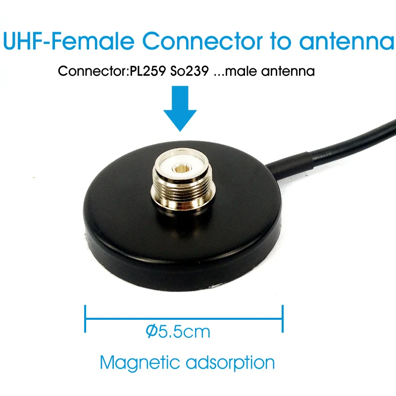 Портативная рация Автомобильная Радио Антенна Магнитный кронштейн база UHF PL259 So239 разъемы порта 5 м кабель подачи