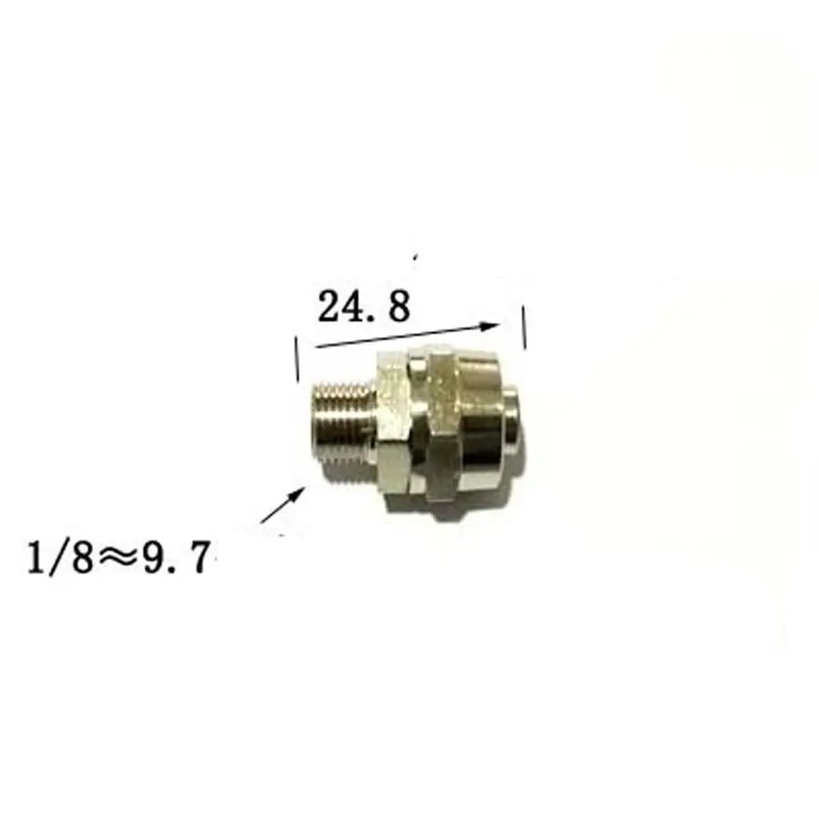 Подходит для шланга 10 мм/6 5 мм OD/ID x DN6 1/8 &quotBSP Мужской Латунный быстроразъемный