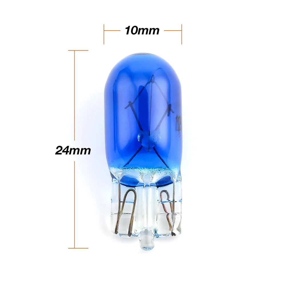 10x T10 галогенная лампа W5W белый, синий, желтый, Зеленый цвет 12В 5 Вт 194 501 боковые клинья автомобильный светильник источник лампа прибора