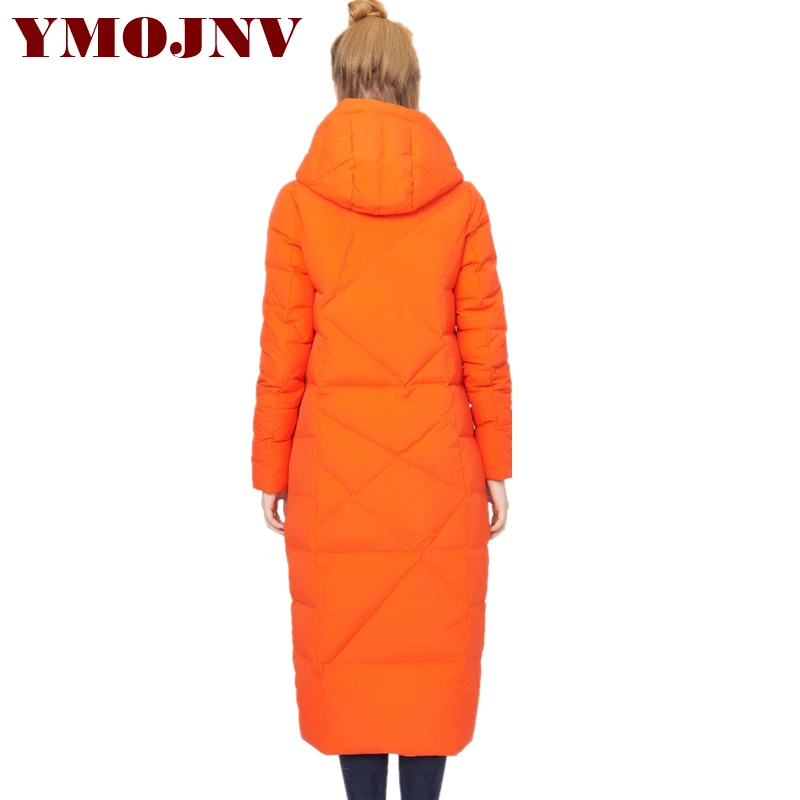 YMOJNV новая куртка на 90% утином пуху пальто для женщин с капюшоном Камуфляж плюс размер теплая тонкая утепленная куртка верхняя одежда