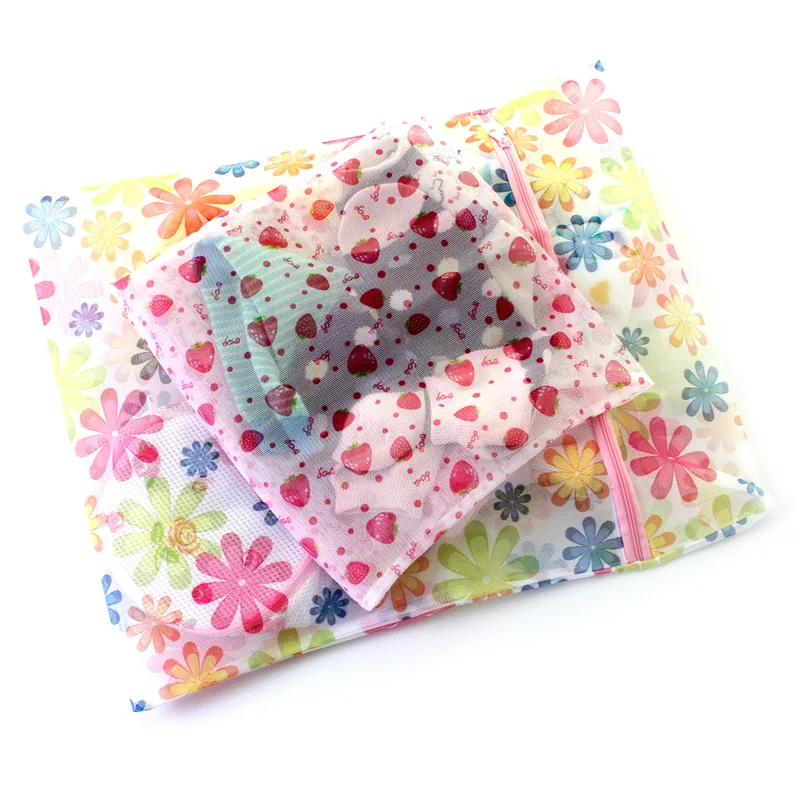 Printing Nylon Fine Mesh Laundry Bag Bra Underwear Care Wash Bags