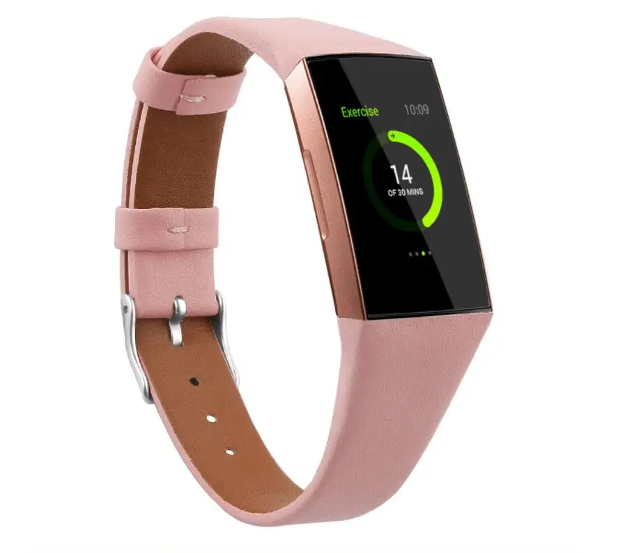50 шт. кожаный ремешок для Fitbit Charge 3 и Charge 3 SE браслет из натуральной кожи ремешок для женщин и мужчин маленький и большой