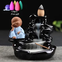 Маленький монах горный керамический обратный поток курильница водопад курильница подставка для ароматических палочек домашний декор курильница+ 10 шт Бесплатные конусы