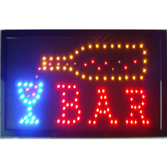 2017 Led bar open shop sign hot sale customed low power 10x19 inch semi