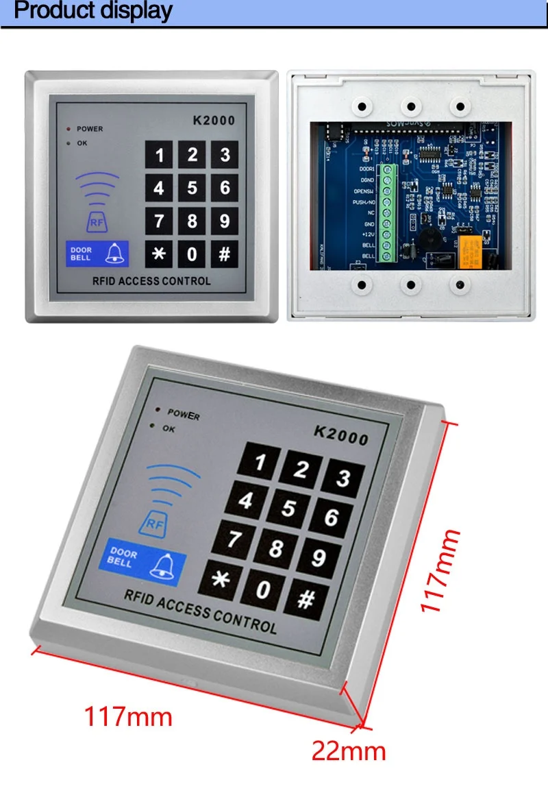 RFID контроля доступа K2000 клавиатуры RFID брелока readerl для дверей система блокировки