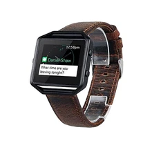 Роскошные кожаные часы ремешок на запястье+ металлическая рамка для Fitbit Blaze Смарт часы Futural Digital jiu8