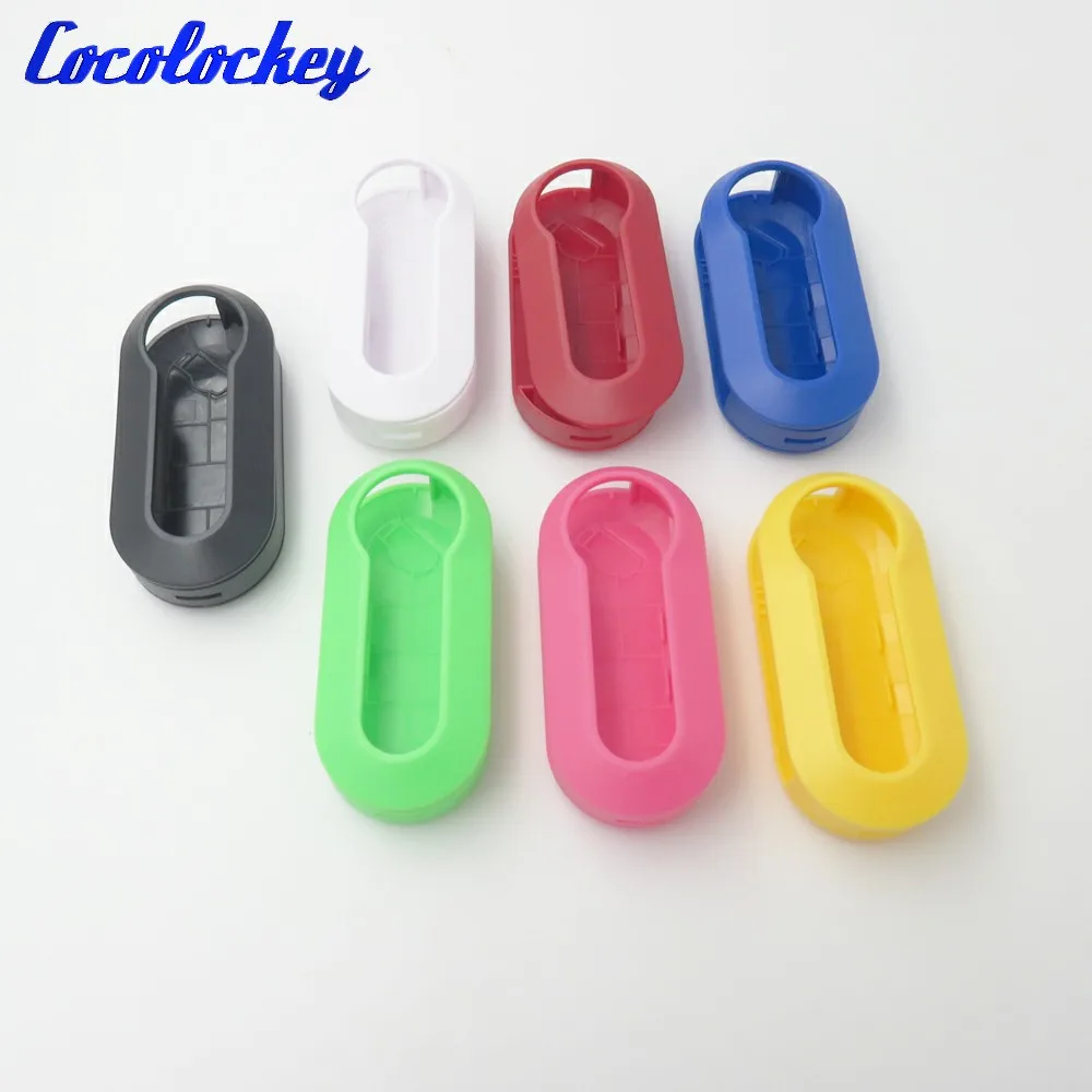 Cocolockey Replacement Case Shell Plastic KEY Cover Fob For Fiat 500 Panda Punto Bravo Car Flip Key Case 3Buttons Key Case Key Case Cover Car Key Shell Remote Control Case Cover Flip Key Fob Shell