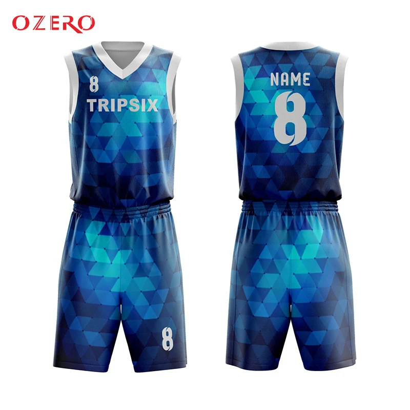 Последняя баскетбольная форма Jersey дизайн цвет синий