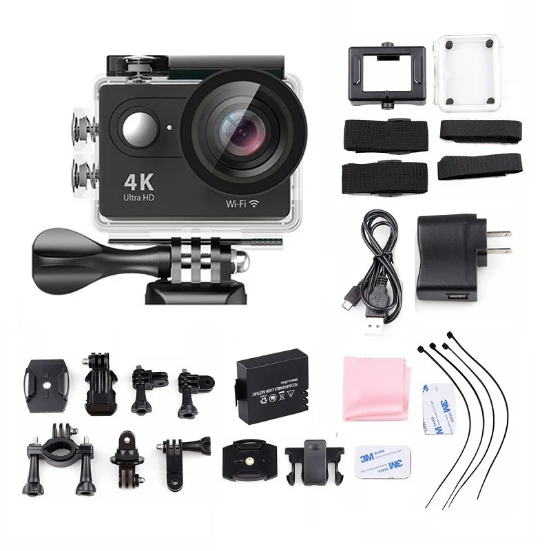 H9 Action camera Ultra HD 4K / 25fps WiFi 2 inch 170Degree Anti-shake waterproof SPCA6350 go pro xiaomi yi style sport Cam