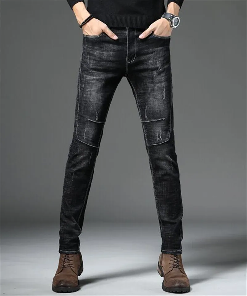 Stretch Skinny Jeans Men Casual Black Denim Jeans Mens Hight Quality Cotton Trousers Pants Clothes Slim Business Jeans Homme