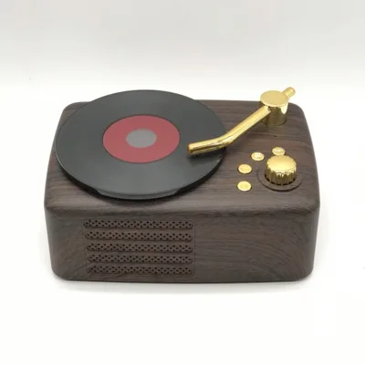 New T12 retro phonograph wood nostalgic wireless mobile phone Bluetooth speaker creative mini gift small stereo