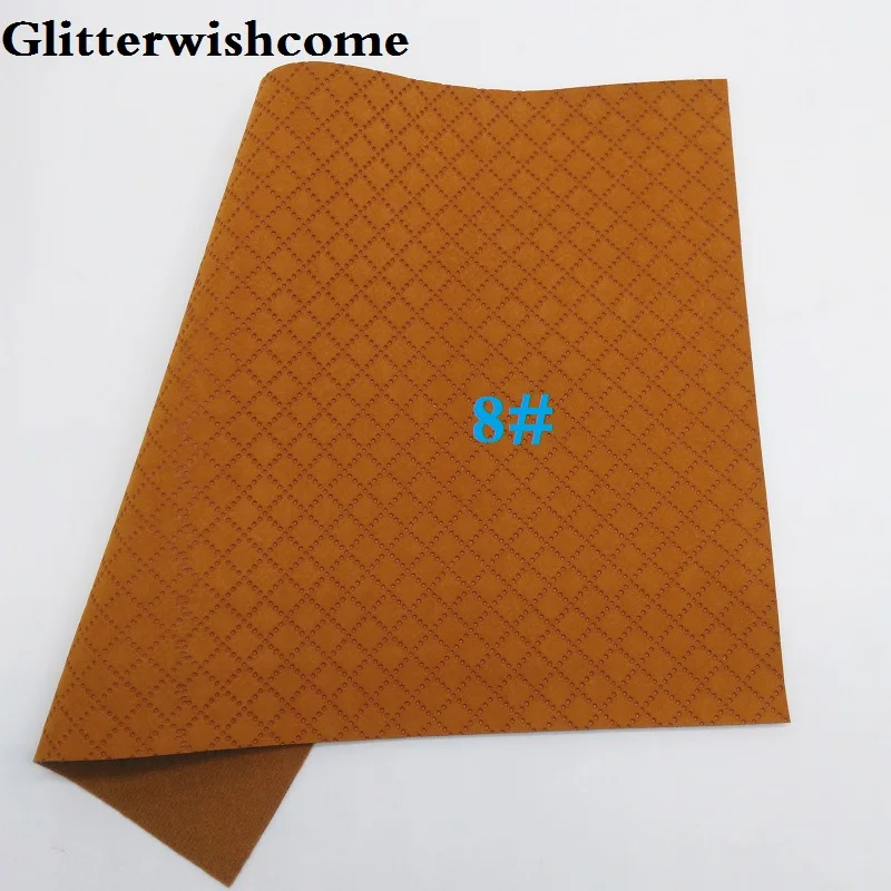 Glitterwishcome 21X29 см A4 размер винил для бантов тиснение пледы замша кожа Fabirc искусственная кожа листы для бантов, GM163A - Цвет: 8