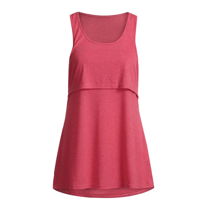 

Telotuny Maternity Clothings Women Maternity Loose Comfy Pull-up Nursing Tank Top Vest Breastfeeding Shirt Breastfeeding Clothes
