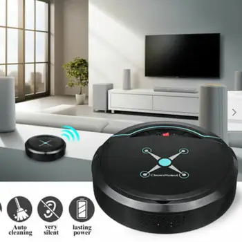 

Mini Self Navigated Rechargeable Smart Robot Vacuum Cleaner Auto Sweeper Edge Clean For Home Office Couch Bed Dust Cleaning