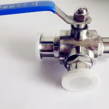 1,"(38 мм) Т-узор три пути из нержавеющей стали санитарно Tri-зажим шаровой клапан SS304 OD50.5