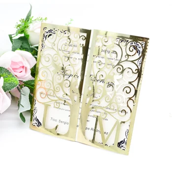 

Custom letters laser cut gate jacket wedding invitation cards