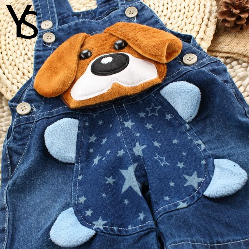 Baby Boys Jeans Overalls Shorts 6M-4T Infant Toddlers Kids Denim Rompers Cute Dog Jumpsuit For Summer Children Clothes