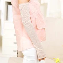 REALBY длинные кружевные перчатки для вождения женские Винтаж варежки цветочное украшение; 99% защита от ультрафиолетовых лучей высокое качество luvas de inverno; Mujer