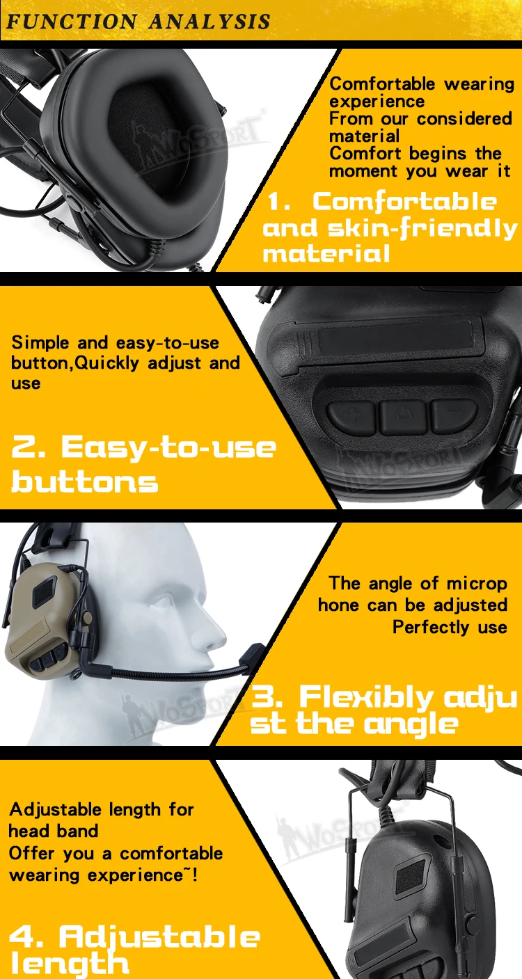 Tactical Communication Headset Outdoor Shooting Airsoft CS Headphone Head Wearing Version & Helmet Version Headphones