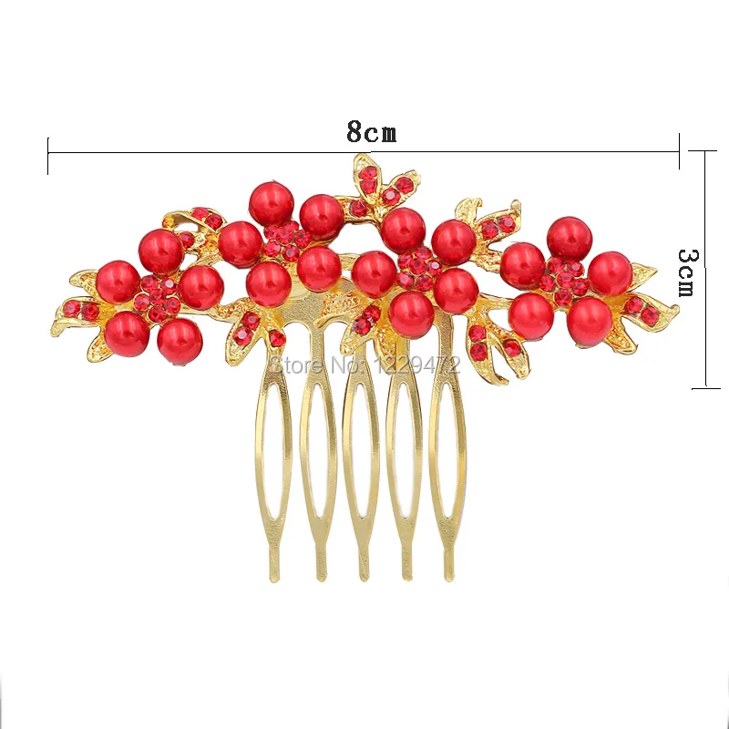 TREAZY элегантные свадебные гребни для волос Красный Кристалл Цветочные животные невесты свадебные украшения для волос вечерние аксессуары для волос на выпускной вечер женские головные уборы
