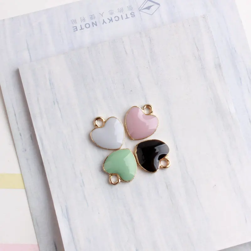 

Diy Jewelry Accessories Gold Drop Oil Small Pendant Bracelet Pendant Accessories New Drop Oil Small Love Heart Alloy Charms