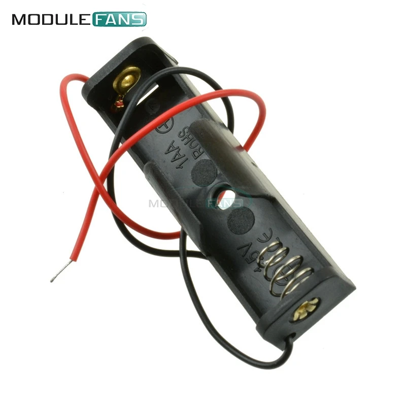 10 шт. пластиковый футляр для аккумулятора держатель с проводами AA 1 5 V 1XAA