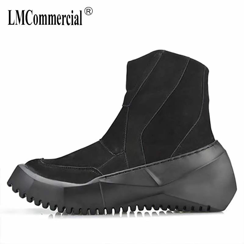 

men's leisure boots mens leather fashion martin boot thick bottom spring autumn cowhide cowboy boots breathable chelsea boots