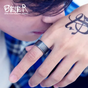 

Beier 316L Stainless Steel Triangle Single Antique silver Couple Fashion Simple High Quality Wholesale fashion jewel Rings