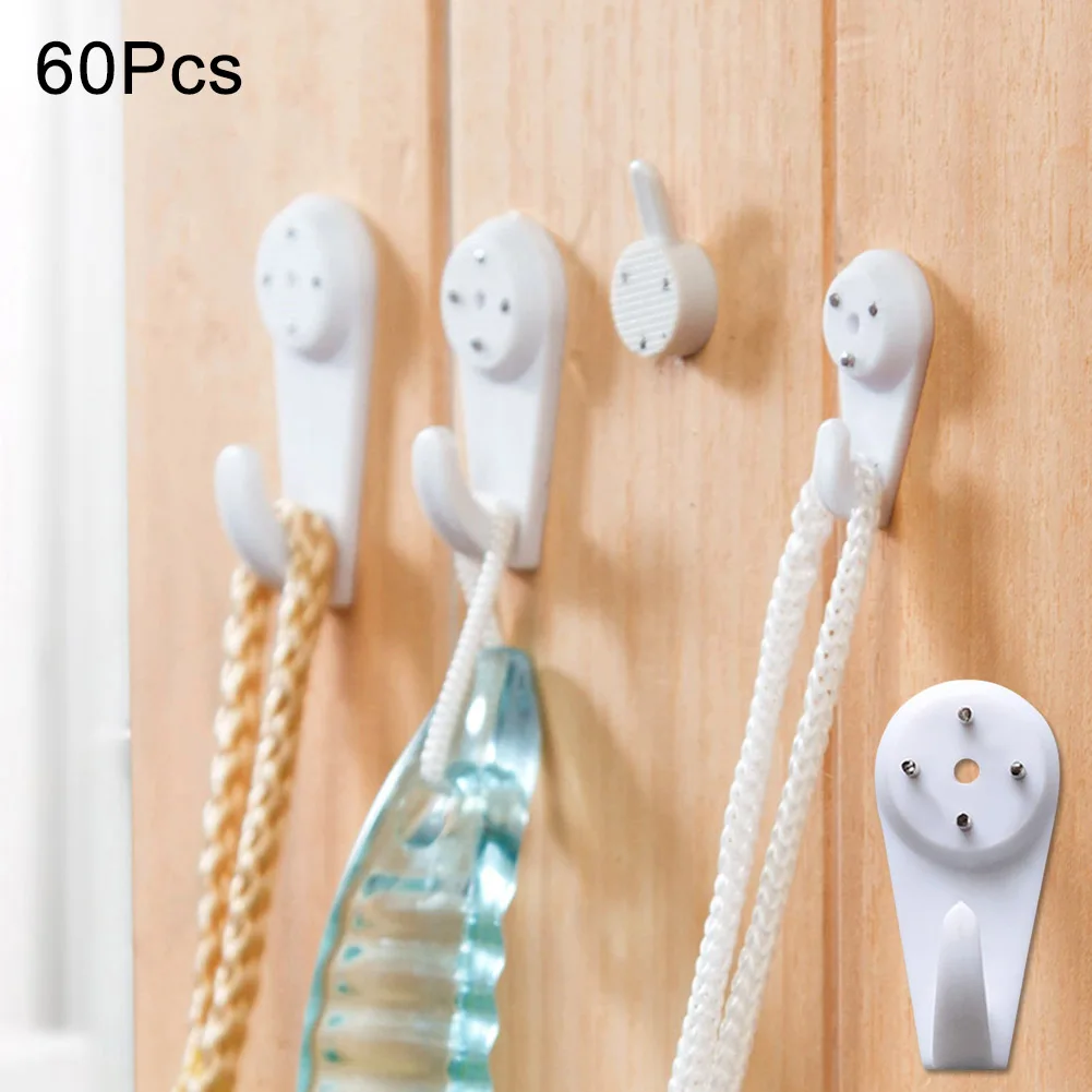 60pcs Wall Hook Seamless Needle Nail Invisible No Trace Wall Hanger