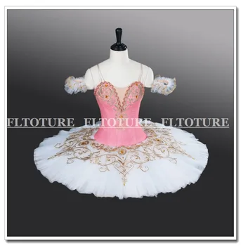 

Pink Ballet Tutu Girls Stage Costumes Ballet Nutcracker Professional Tutus Custom Made Service Sleep Beauty Clothes AT1269