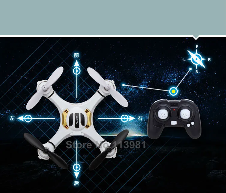 Dwi Dowellin MIni Drone 668-Q4 RC Quadcopter 4CH 6 Axis 2.4G Mini Remote Control Helicopter 2 Colors 4 in 1 with Headless Mode white