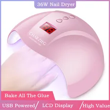 36 Вт УФ лампа светодиодный ногтей для всех гель типа розовый Сушилка для ногтей 12 шт. 365+ 405nm двойной источник света для быстрой сушки USB разъем 30/60/90 S