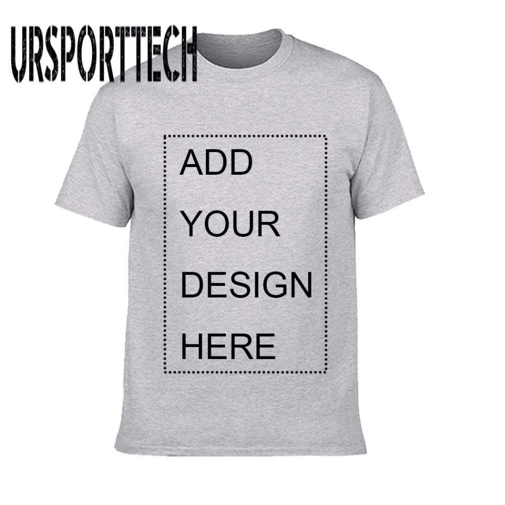 Billige URSPORTTECH Angepasst männer T Shirt Druck Ihre Eigenen Design Hohe Qualität Atmungsaktive Baumwolle T Shirt Für Männer Plus Größe XS 3XL