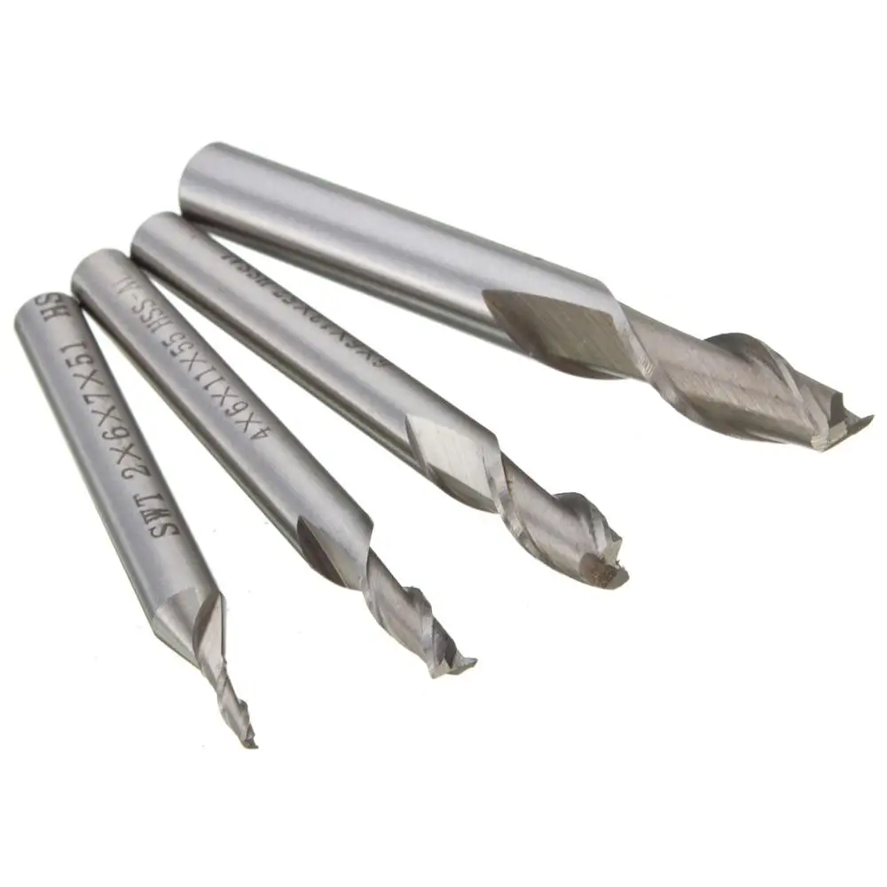 

2 Flute HSS & Aluminium End Milling Cutter CNC Bit 2mm-8mm Mills Engraving Tools High Quality