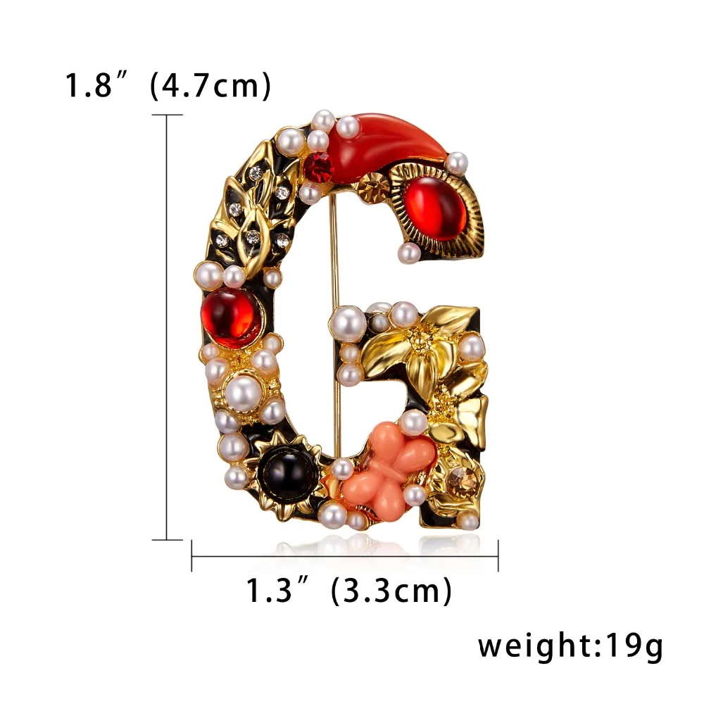 Rinhoo 1 шт., Роскошные Жемчужные цветные стразы в форме буквы, масляная Брошь для женщин, изящная брошь, креативное ювелирное изделие, подарок