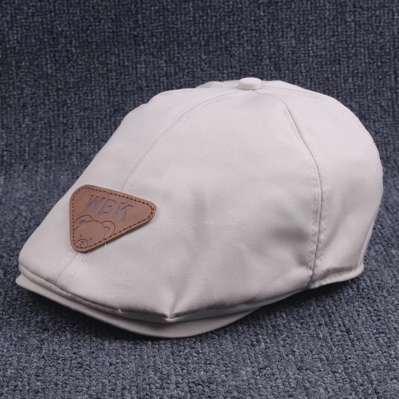 beige Новая модная детская одежда из хлопка берет детская шляпа теплая колпачок, девочка-мальчик с закруглёнными краями и пуговицей сверху Кепки мальчик осень-зима Gorro; теплый - Цвет: beige
