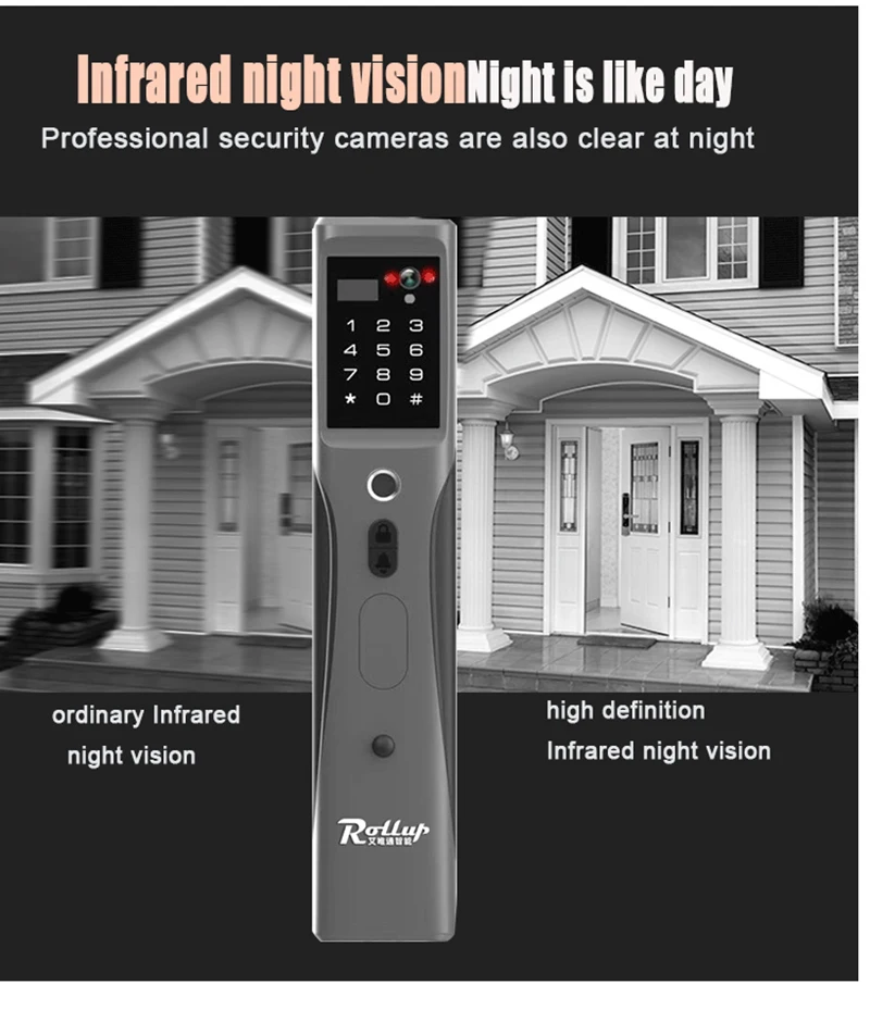 Smart Cerradura WIFI Door Lock Video Peephole Door Camera Fingerprint Password Electronic Lock Viewer Doorbell Remote APP Unlock