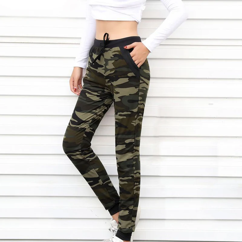 

Camo Camouflage Women's Drawstring Pants Joggers Casual Loose Military Trousers For Women Leggings 2019 Spring Female Sweatpants