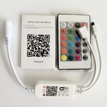 

Mokungit DC5-24V New Arrival Mini Wifi LED RGB Controller 24keys Remote Controller APP Control LED Strip Light For Smartphone