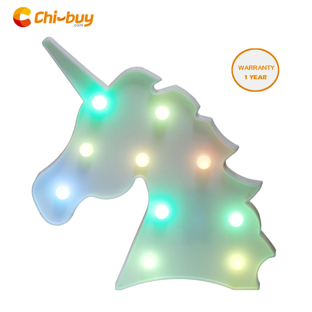 

LED Unicorn Head sign LED Marquee light Colorful Party Table light Novelty Animal LED light Sign Wall hanging Decoration Battery