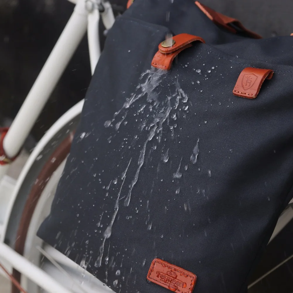 Best Tourbon Vintage Bicycle Bag Waxed Canvas Waterproof Retro Bike Pannier Bags Cycling Rear Pack Seat Carrier Bags Deep Blue 1 Best Tourbon Vintage Bicycle Bag Waxed Canvas Waterproof Retro Bike Pannier Bags Cycling Rear Pack Seat Carrier Bags Deep Blue 1