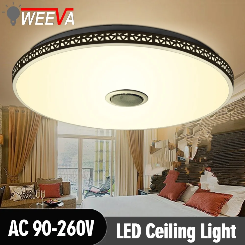 

WEEVA Modern RGB Ceiling Light LED Lamp Panel Round Hall Surface Mount Flush Remote Control Living Room Bedroom Lighting Fixture