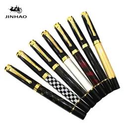 Jinhao 500 Chessboard роллербол ручка Роскошная золотая шариковая ручка с зажимом 0,7 мм черный Заправка металлический круглый ролик ручки