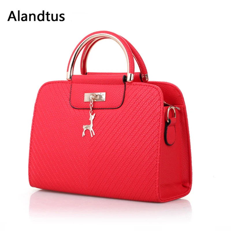 

Alandtus Women Bags Fashion Handbags Brand Female Shoulder Bag Hot Sale Ladies Top-handle Bags PU Leather Messenger Bag