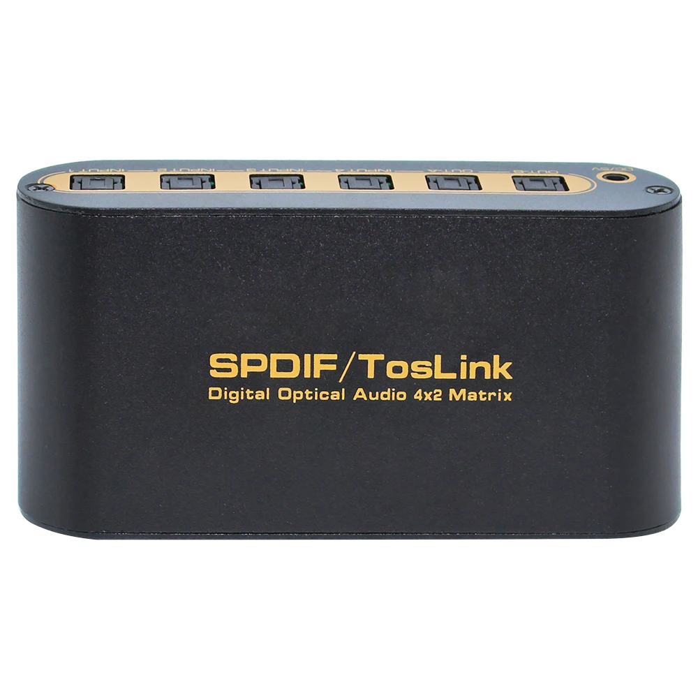 SPDIF TOSLINK Цифровой оптический аудио истинная матрица 4x2 Переключатель сплиттер 4 в 2