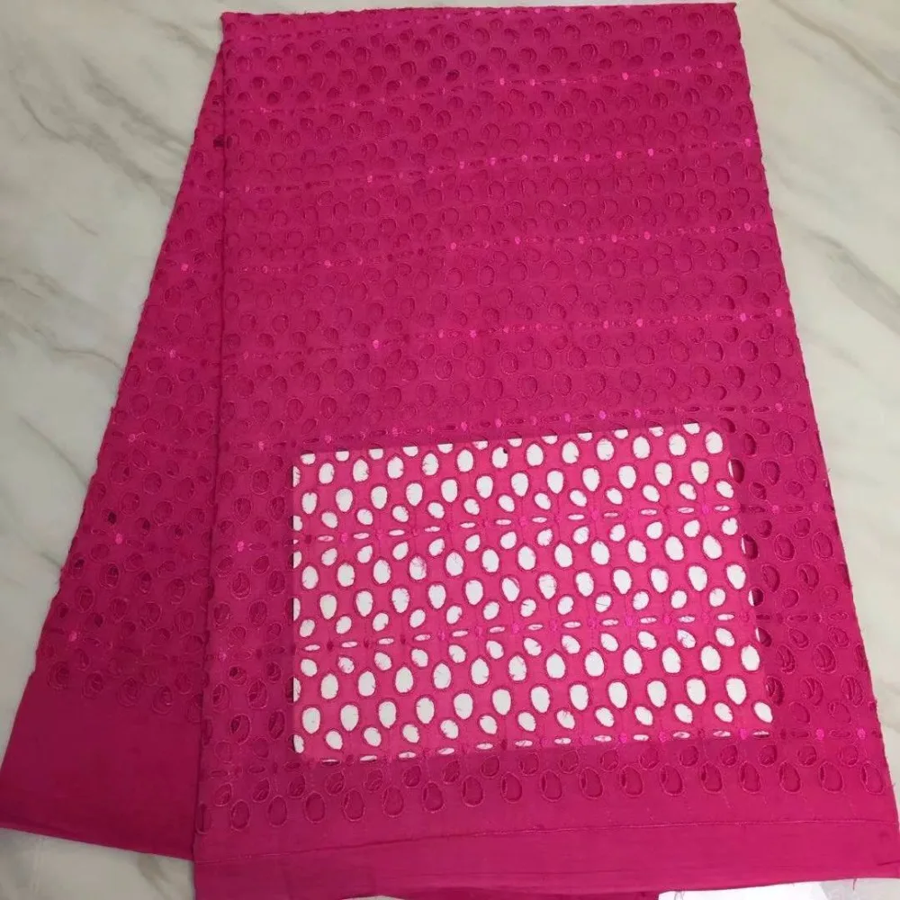 

Fuchsia Color Cotton Swiss Polish Lace Fabric For Men Embroidered Eyelet Polish Voile Lace Material African Lace Fabrics 30