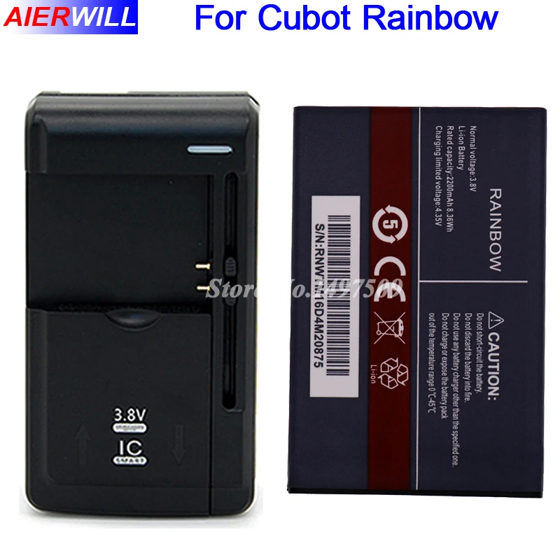 

For Cubot Rainbow Battery Batterie Bateria Batterij Accumulator 2200mAh+Universal Charger