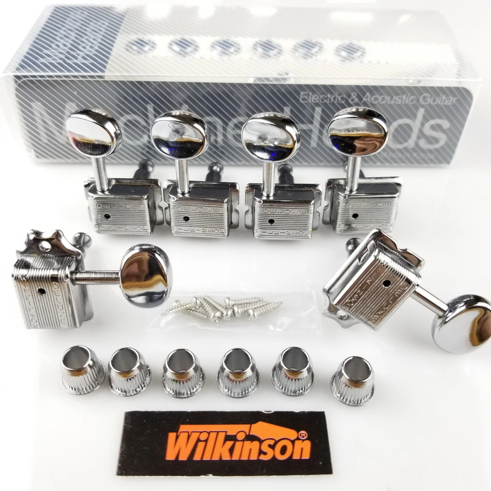 US $14.56 Wilkinson VINTAGE CHROME TUNERS Electric Guitar Machine Heads Tuners For ST amp TL Guitar OR Similar WJ55 Silver Tuning Pegs